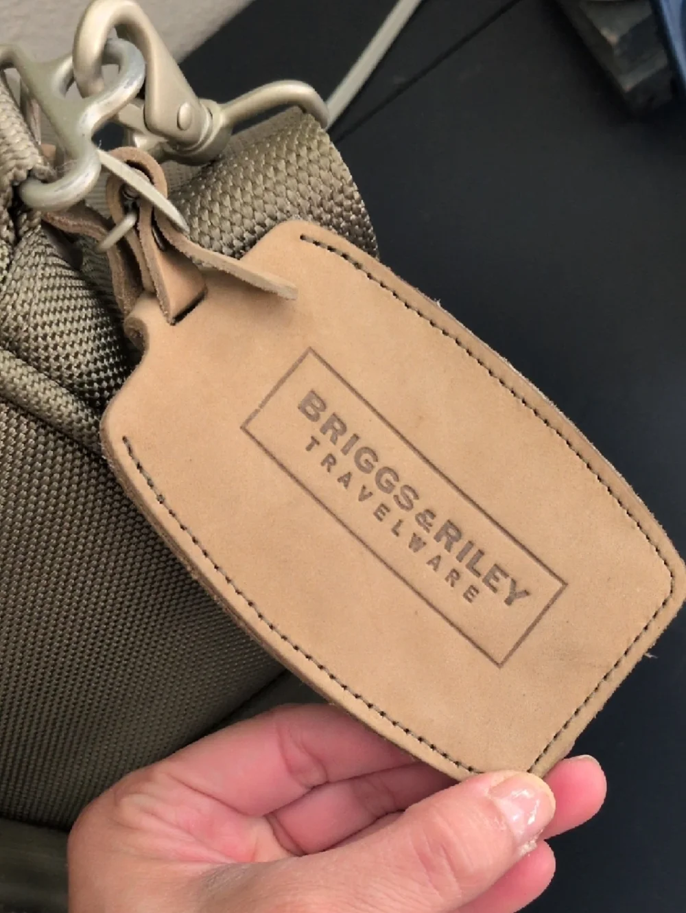 Briggs & Riley Taupe Carry-On Laptop Bag with Shoulder Strap